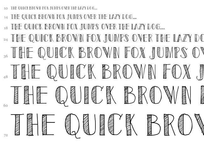 Sketch Toronto font waterfall